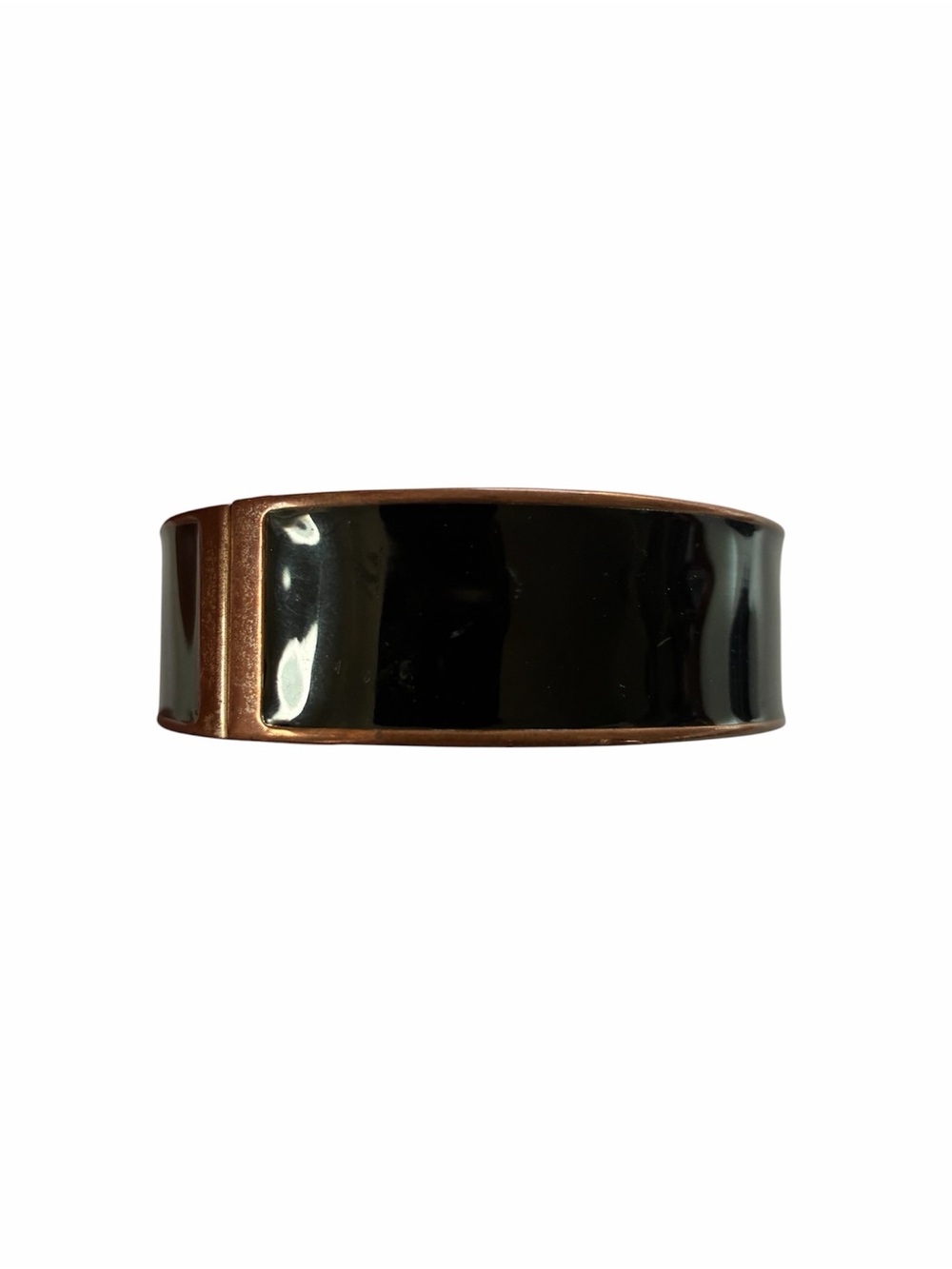 Vintage Black Enamel Hinged Bracelet Cuff